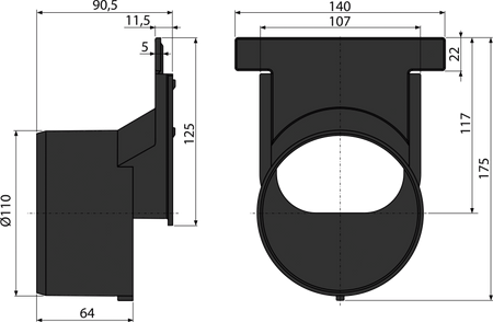 Gniazdo do podłączenia odpływu DN110