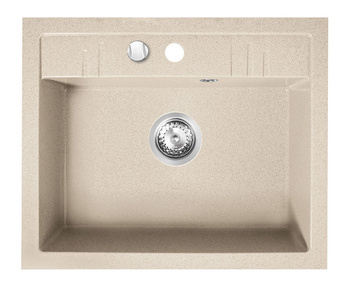 MEZZO II zlewozmywak granitowy 1-komorowy 48/58, piasek