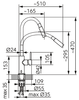 DISTANZA bateria zlewozmywakowa z sensorem, elastyczną wylewką, czarna