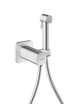 AX Bidette Showers Bidetowa główka prysznicowa Bidette 1jet z mieszaczem, uchwytem i wężem prysznicowym 1.25 m, softsquare, Chrom