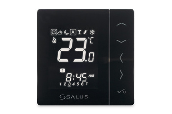 Salus przewodowy, podtynkowy, regulator temperatury VS30B, tygodniowy, czarny, 230 V