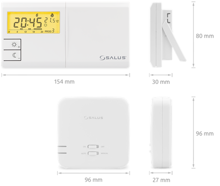 Salus bezprzewodowy, natynkowy, elektroniczny termostat 091FLRFv2, tygodniowy