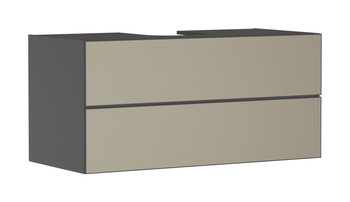 HG Xevolos E Szafka pod szlifowaną umywalkę wpuszczaną w blat/nablatową z 2 szufladami 1180/550, Szary Łupek Matowy, Kolor frontu: Brąz Strukturalny