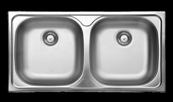 Zlewozmywak stalowy 2-komorowy satyna stal ZEX 0203