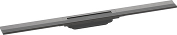 HG RainDrain Flex Element zewnętrzny odpływu liniowego 800 z możliwością przycięcia, montaż odsunięty od ściany, Czarny Chrom Szczotkowany