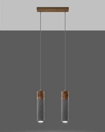 Lampa wisząca ZANE 2 szara