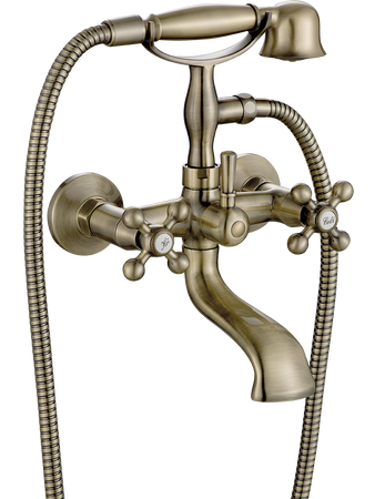 STILO bateria wannowa ścienna z zestawem natryskowym