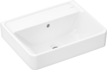 HG Xanuia Q Mała umywalka wisząca 500/390 bez otworu na baterię, z przelewem, SmartClean, Biały