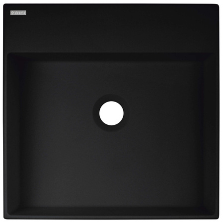 Umywalka granitowa nablatowa z miejscem na baterię - 400x400 mm nero CQR NU4S