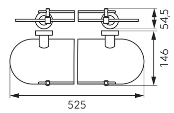 MEPHISTO półka szklana, chrom