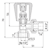 Zawór grzejnikowy kątowy 1-2"