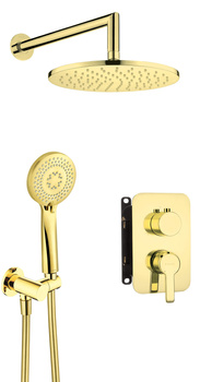 Zestaw prysznicowy podtynkowy z BOXem mieszaczowym złoty BXYZZQAM