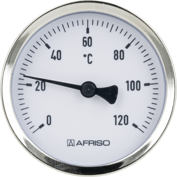 Termometr bimetaliczny BiTh 63, fi63 mm, 0÷120°C, L 40 mm, G1/2", ax, kl. 2