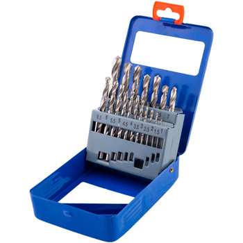 WIERTŁA DO METALU 1-10 MM 19 ELEM. METALOWE PUDEŁKO