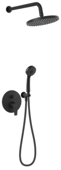 RITTO zestaw natryskowy z 2-funkcyjną podtynkową baterią, rączką natryskową i deszczownicą, czarny