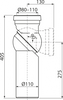 Przyłącze do stojącej miski WC, kolano regulowane 0–90°, DN 110, długość 275 mm, PP, białe