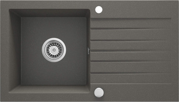 Zlewozmywak granitowy 1-komorowy z ociekaczem antracyt metalik stal ZQZ T113