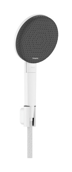 HG Raindance Alive Select S Punktowy zestaw prysznicowy 125 3jet EcoSmart z tekstylnym wężem Designflex 160 cm, Biały Matowy