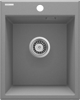 Zlewozmywak granitowy 1-komorowy szary metalik stal ZQE S104