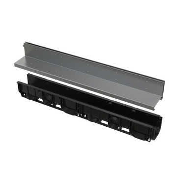 Odwodnienie zewnętrzne szczelinowe asymetryczne 100 mm, stal nierdzewna