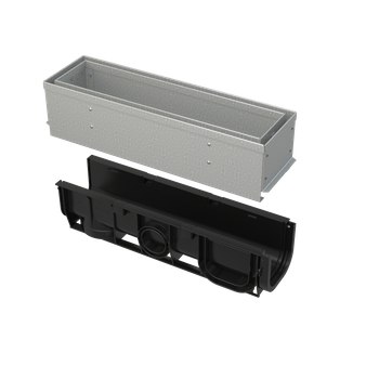 Odwodnienie zewnętrzne szczelinowe asymetryczne z rewizją 100 mm, stal ocynkowana