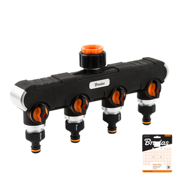 BLACK LINE Rozdzielacz 4-drożny z zaworami GW 1" na GW 3/4" HEAVY DUTY