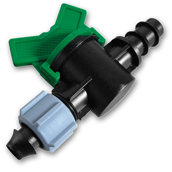Wpinka do węża PE z nakrętką i zaworem, wtyk na wąż 16mm