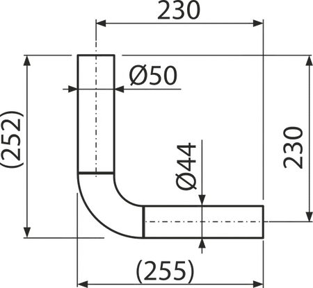Komplet rur do górnopłuka – kolano DN44/50