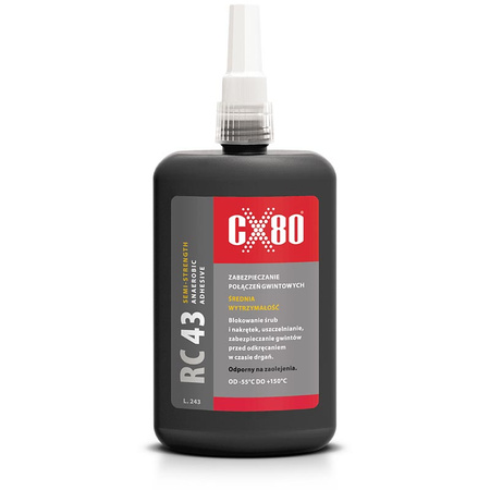 CX80 RC43 250ML Niebieski – Klej Anaerobowy Średniowytrzymały do Gwintów