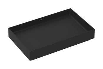 HG Xuniva Evo E Umywalka nablatowa 650/400 bez otworu na baterię, bez przelewu, Czarny Matowy