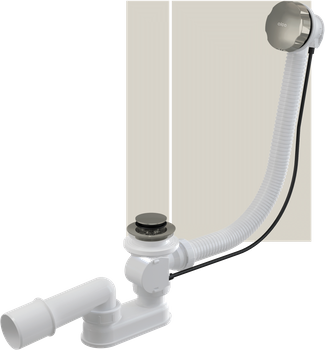 Syfon wannowy, korek automatyczny, NICKEL-połysk