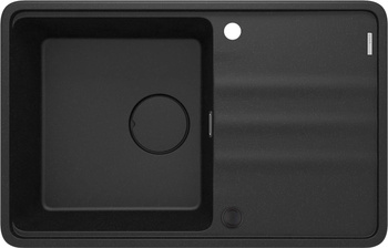 Zlewozmywak granitowy 1-komorowy z ociekaczem grafit metalik nero ZKM G113