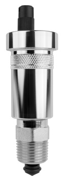 Odpowietrznik automatyczny pionowy PrimoVent G3/8" z Aquastop i zaworem stopowym R1/2", niklowany