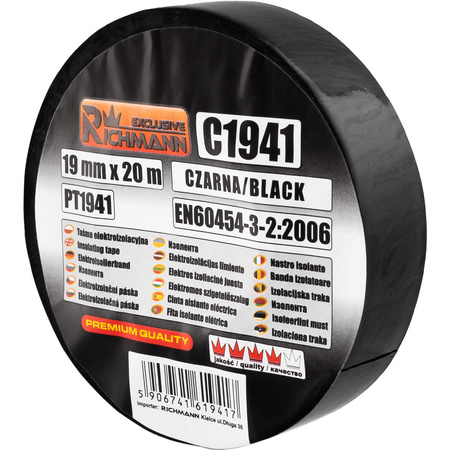 TAŚMA IZOLACYJNA PCV 19MMx20M CZARNA