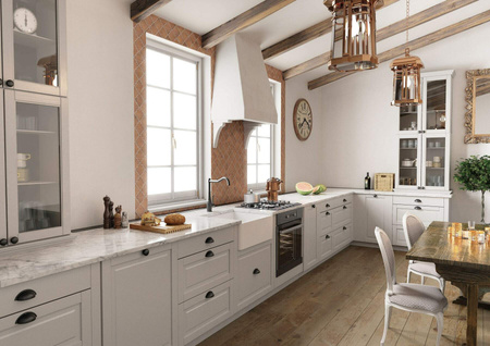 Zlewozmywak ceramiczny 1-komorowy farmhouse biały stal ZCB 610K