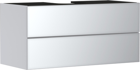 HG Xevolos E Szafka pod szlifowaną umywalkę wpuszczaną w blat/nablatową z 2 szufladami 1180/550, Biały Matowy, Kolor frontu: Biały Metaliczny