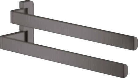 AX Universal Softsquare Wieszak na ręczniki, 2-ramienny, Czarny Chrom Szczotkowany