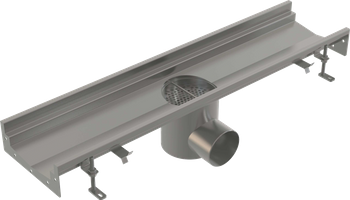 Przemysłowy odpływ punktowy z wpustem skrzynkowym 250×250-210, stal nierdzewna AISI 304