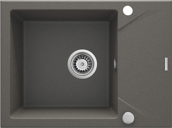 Zlewozmywak granitowy 1-komorowy z ociekaczem antracyt metalik stal ZQJ T11A