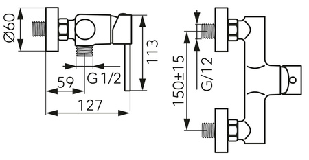 FIESTA bateria natryskowa bez zestawu natryskowego, złota