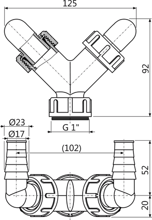 Podwójne kolano G1"/17–23