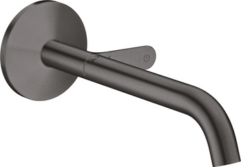 AX One Bateria umywalkowa Select z wlewką 220 mm, ścienna, podtynkowa, Czarny Chrom Szczotkowany
