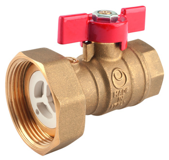 Zawór kulowy z półśrubunkiem do pompy 1 1-2", uszczelką i zaworem zwrotnym 1"