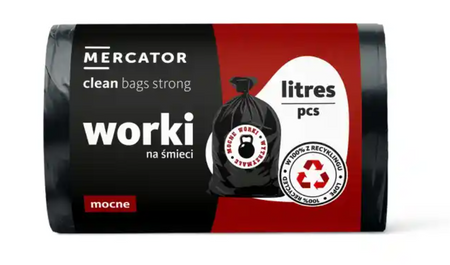 Mocne worki na śmieci z folii LDPE 35l