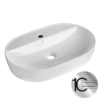 Lomami - umywalka nablatowa ceramiczna z miejscem na baterię