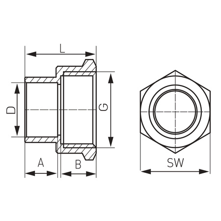 Mufa przejściowa do wlutowania 12 x 1-2"