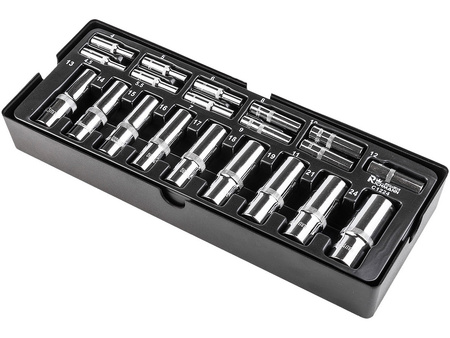 WKŁAD - NASADKI DŁUGIE 1/4', 1/2' 4-24 MM 20 ELEM. (TACKA C1101 W ZESTAWIE)