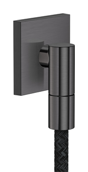 AX Wall outlet Fine Przyłącze węża, kwadratowe, Czarny Chrom Szczotkowany