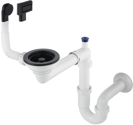 Syfon do zlewozmywaka 1-komorowego - Space-Saver nero ZXY N949
