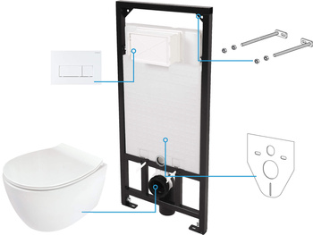 Zestaw WC podtynkowy 6 w 1 biały bianco CDLA6ZPW